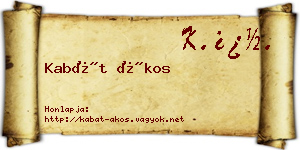 Kabát Ákos névjegykártya